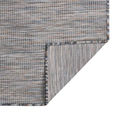 vidaXL Vanjski tepih ravnog tkanja 140x200 cm smeđe-plava