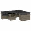 vidaXL 10-dijelni set vrtnih sofa od poliratana s jastucima sivi