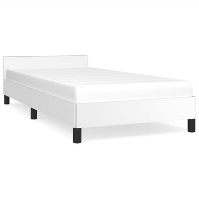 vidaXL Okvir za krevet s uzglavljem bijela 90x200 cm od umjetne kože