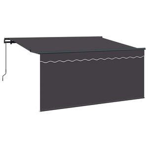 vidaXL Skrovita tenda Prugasti Antracit 300 x 200 cm tkanina
