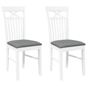 vidaXL Blagovaonske stolice s jastucima 2 kom. Bijela guma od punog