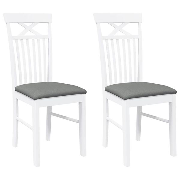 vidaXL Blagovaonske stolice s jastucima 2 kom. Bijela guma od punog