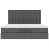 vidaXL Otomanski okvir kreveta s madracima tamnosivi 200x200cm tkanine