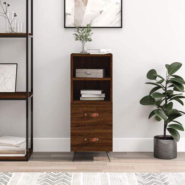 vidaXL Komoda boja smeđeg hrasta 34,5 x 34 x 90 cm konstruirano drvo