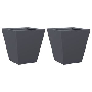 vidaXL Vrtne sadilice 2 kom antracit 30x30x30 cm čelične