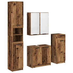 vidaXL Set namje&scaron;taja za kupaonicu 4 pcs Staro drvo Konstruirano drvo