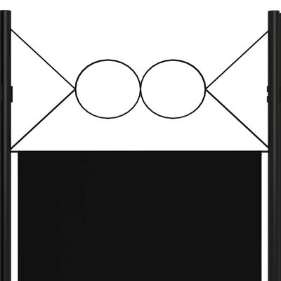 vidaXL Sobna pregrada s 3 panela crna 120 x 180 cm