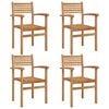 vidaXL Stolica 4 pcs Smeđa 56 x 55 x 90.5 cm Čvrsto teak drvo