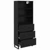 vidaXL Highboard Crni hrast 69,5 x 34 x 180 cm Konstruirano drvo