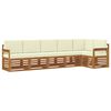 vidaXL Set vanjskih sofa 6 kom. Prirodna i krem Poliester