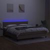 vidaXL Krevet box spring s madracem LED smeđesivi 180x200 cm tkanina
