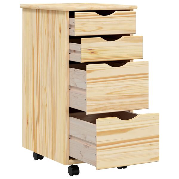 vidaXL Kolica s radnom povr&scaron;inom MOSS Prozirni lak 34 x 39 x 65,5 cm