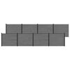 vidaXL Panel ograde 8 pcs WPC i aluminij Siva