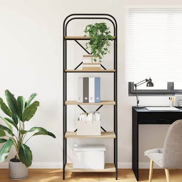 vidaXL Polica Sonoma hrast 60 x 30 x 183 cm Konstruirano drvo