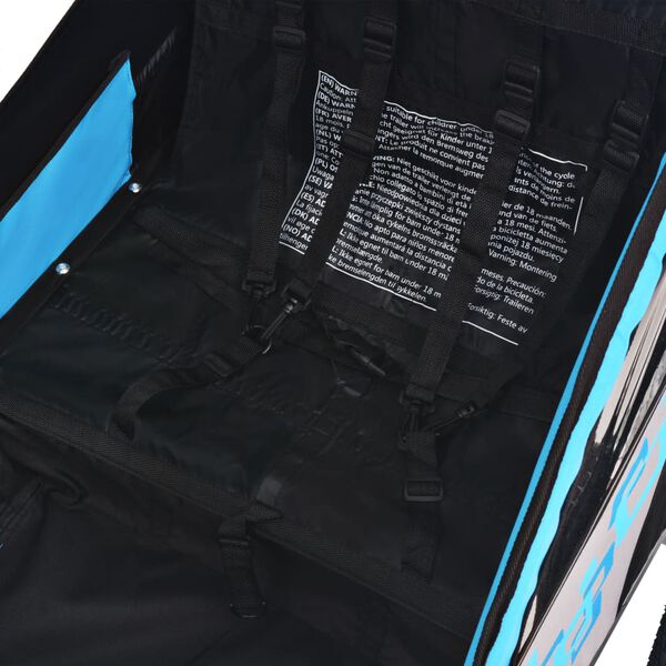 vidaXL Prikolica za bicikl sivo-plava 30 kg