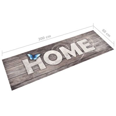 vidaXL Kuhinjski tepih s natpisom Home perivi 60 x 300 cm