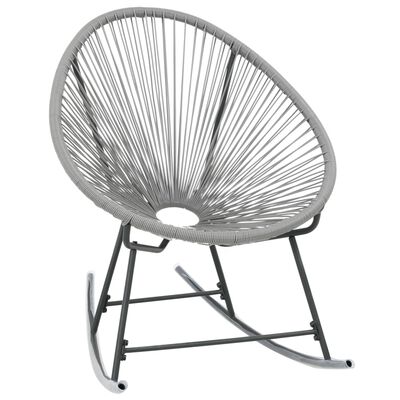 vidaXL Vrtna stolica za ljuljanje od poliratana siva