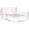 vidaXL Metalni okvir kreveta uzglavlje i podnožje bijeli 120x200 cm