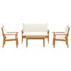 vidaXL Sjedeća garnitura za vrt 4 pcs Smeđa 120 x 65,5 x 79 cm