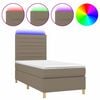 vidaXL Krevet box spring s madracem LED smeđesivi 80 x 200 cm tkanina