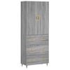 vidaXL Visoka komoda siva sonome 69,5x34x180 cm od konstruiranog drva