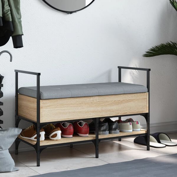 vidaXL Klupa za cipele boja hrasta 85,5x42x57,5 cm konstruirano drvo