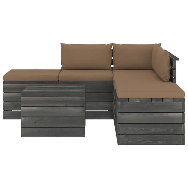 vidaXL 6-dijelna vrtna garnitura od paleta od borovine s jastucima