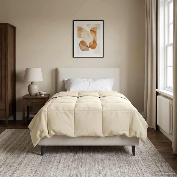 vidaXL Puni pokrivač za cijelu godinu Krema 155 x 200 cm Mikrovlakna