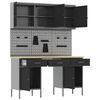 vidaXL Radni ormar s ladicama 10 pcs Crna Inženjerska drva i čelik