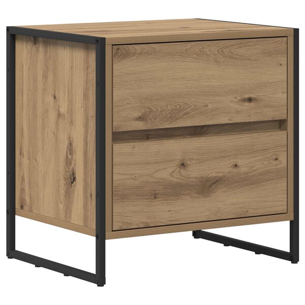 vidaXL Noćni ormarić Umjetnička hrastovina 50 x 39.5 x 50 cm