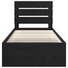 vidaXL Krevetna konstrukcija Crna 90 x 190 cm Čvrsto borovo drvo