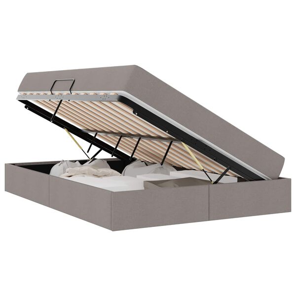 vidaXL Krevet s madracem i skladištem Sivo-smeđa 140 x 190 cm