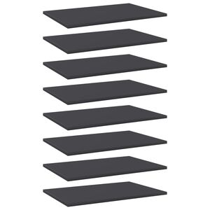 vidaXL Police za knjige 8 kom sive 60 x 40 x 1,5 cm od iverice