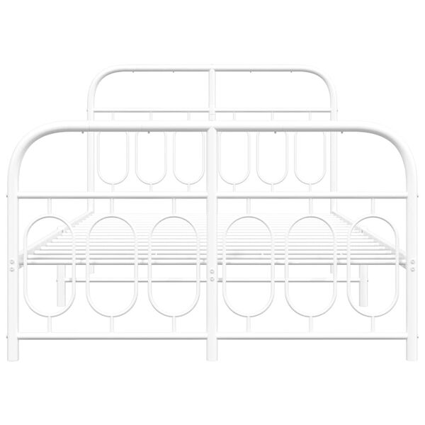 vidaXL Metalni okvir kreveta uzglavlje i podnožje bijeli 120x190 cm