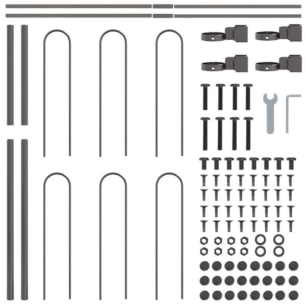 vidaXL Vrtna Ograda Siva 1,7 x 1 m Čelik s prahom