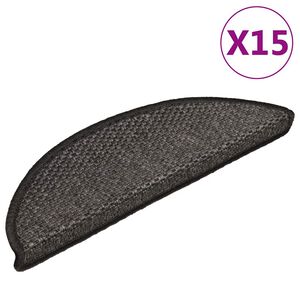 vidaXL Samoljepljivi otirači za stepenice 15 kom 56x17x3 cm antracit