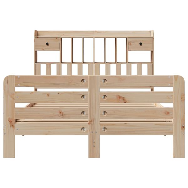 vidaXL Krevet s regalom za knjige bez madraca 150 x 200 cm od borovine