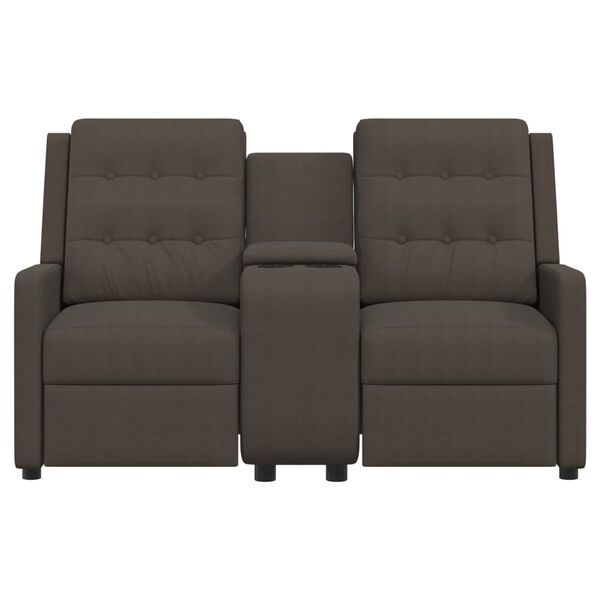 vidaXL Masažni dvosjed s držačem čaša smeđi