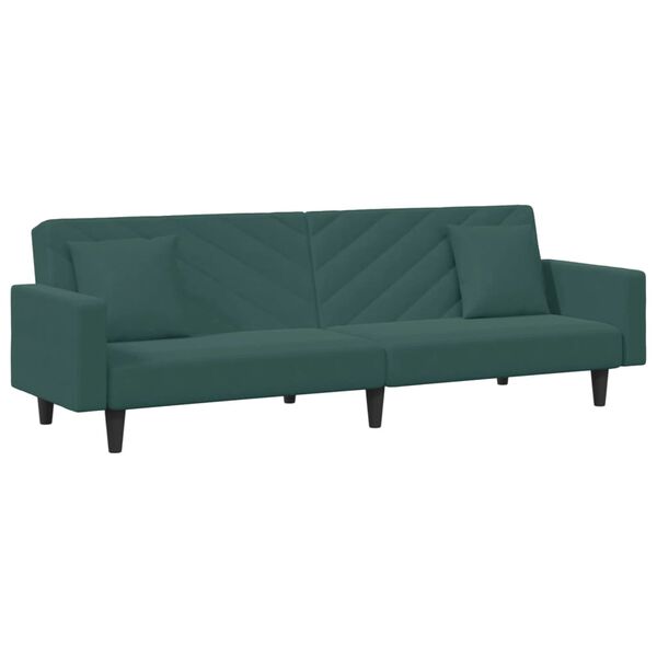 vidaXL 2-dijelni set sofa s jastucima tamnozeleni baršunasti
