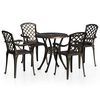 vidaXL 5-dijelni bistro set od lijevanog aluminija brončani