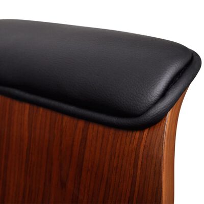 vidaXL Okretna stolica od zaobljenog drva i umjetne kože