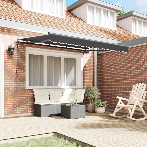 vidaXL Skrovita tenda Antracit 300 x 200 cm tkanina