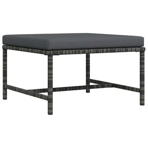 vidaXL Modularni tabure s jastukom sivi od poliratana