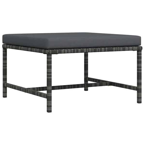 vidaXL Modularni tabure s jastukom sivi od poliratana