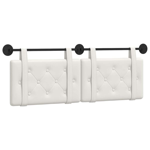 vidaXL Držeće uzglavlje Zidne Bijeli 150 x 55 x 5 cm Lažna koža