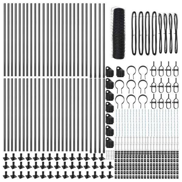 vidaXL Stup za ogradu Siva 100 x 0,4 m (mreža 50 mm) Čelik i PVC