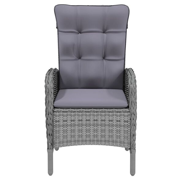 vidaXL 9-dijelni vrtni blagovaonski set od poliratana sivi