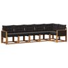 vidaXL Set vanjskih sofa s jastukom 6 pcs Prirodna i crna