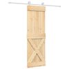 vidaXL Klizna vrata Prirodna i bijela 70 x 210 cm Čvrsta borovina