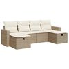 vidaXL 6-dijelni set vrtnih sofa s jastucima bež od poliratana